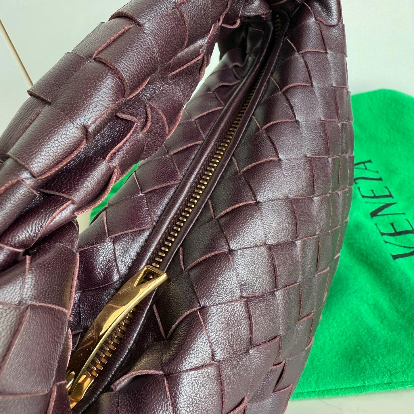 De las mujeres Bottega Veneta Mini Jodie Embrague de Piel Intrecciato Vino Borgoña Oscuro en venta