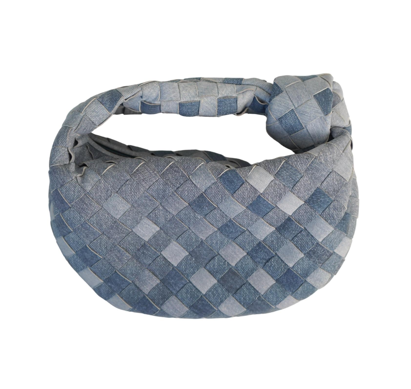 Gris Bottega Veneta Mini JODI Nappa Denim Effect Intrecciato en vente
