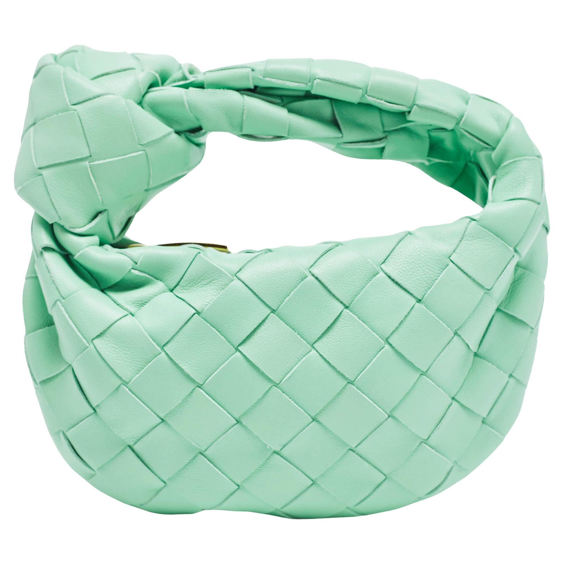 Bottega Veneta Mint Green Intrecciato Leather Candy Jodie Bag