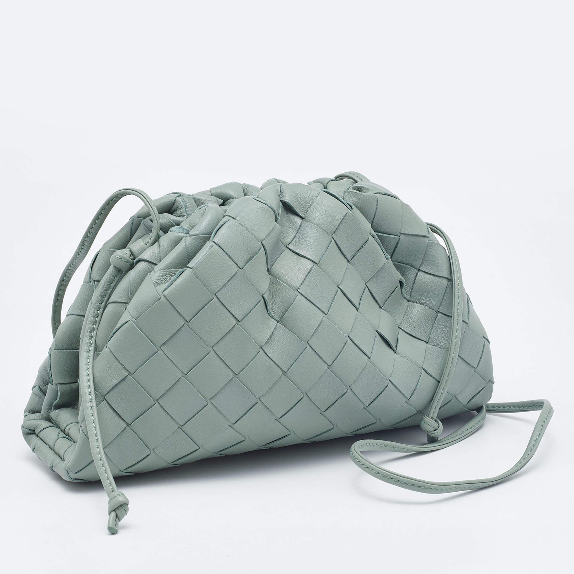 Gray Bottega Veneta Mint Green Leather Mini The Pouch Bag