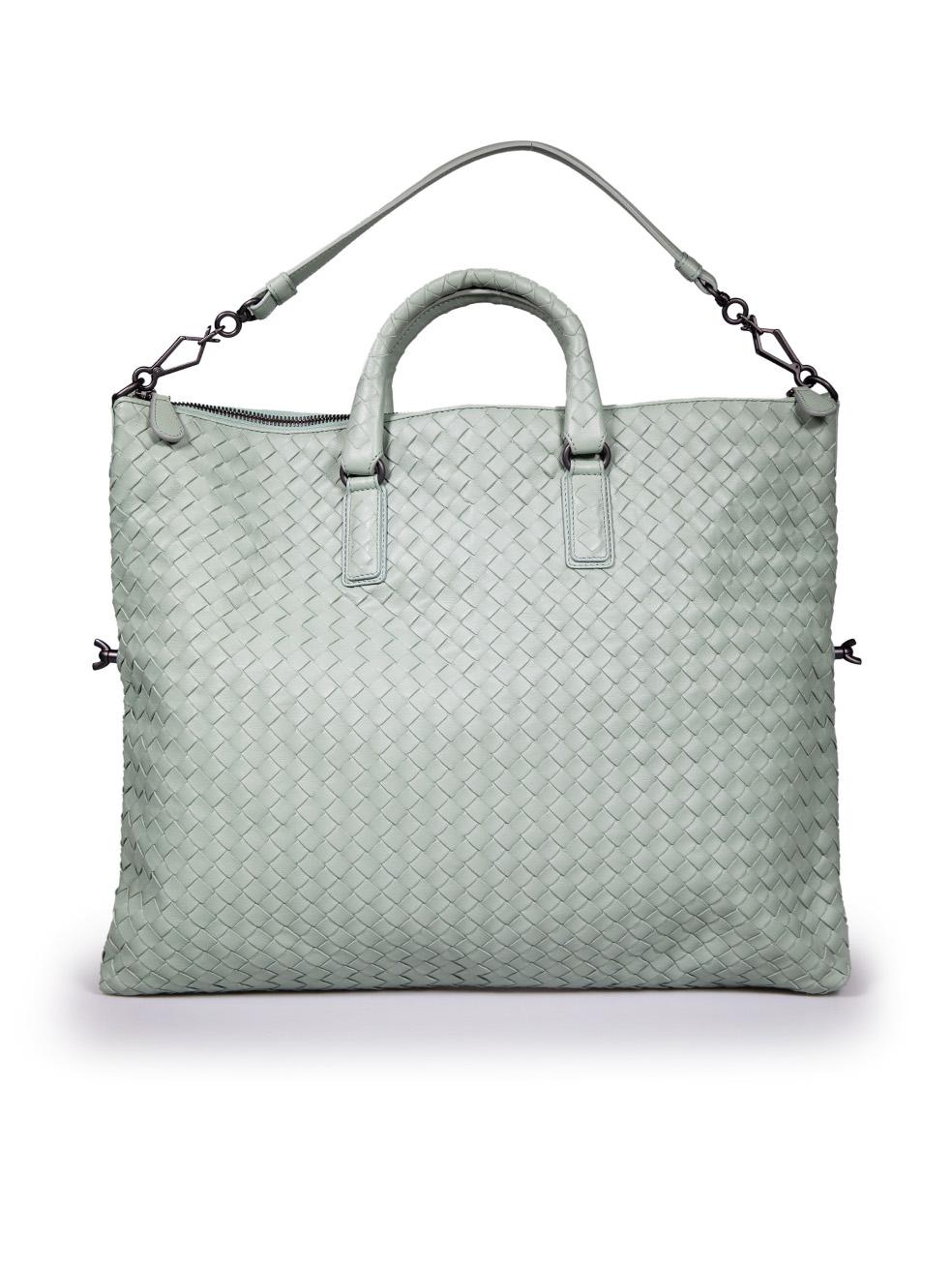 Bottega Veneta Mint Nappa Intrecciato Convertible Tote In Excellent Condition In London, GB