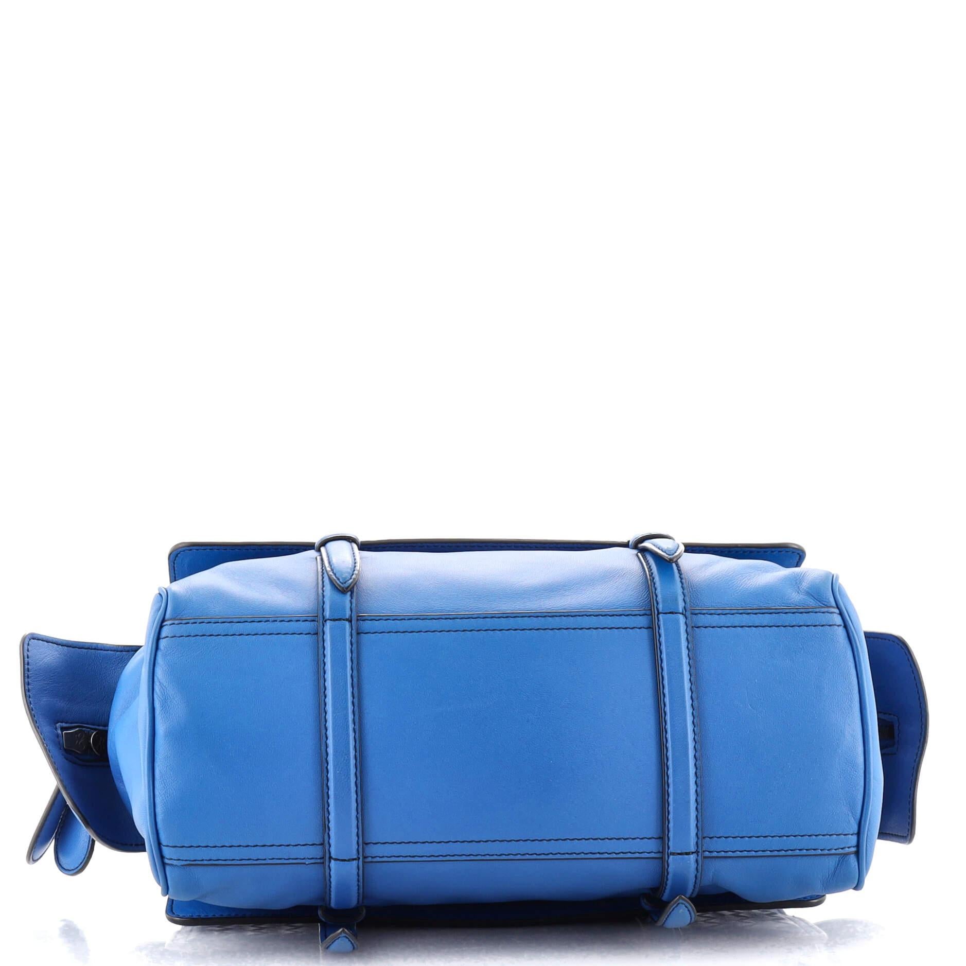 Blue Bottega Veneta Monaco Handbag Nappa Leather With Intrecciato Detail Medium