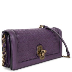 BOTTEGA VENETA Monalisa purple leather 2018 KNOT INTRECCIATO Clutch Bag