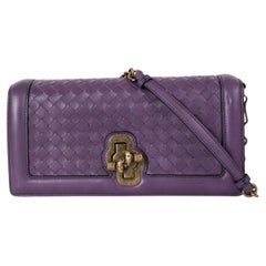 BOTTEGA VENETA Monalisa purple leather 2018 KNOT INTRECCIATO Clutch Bag