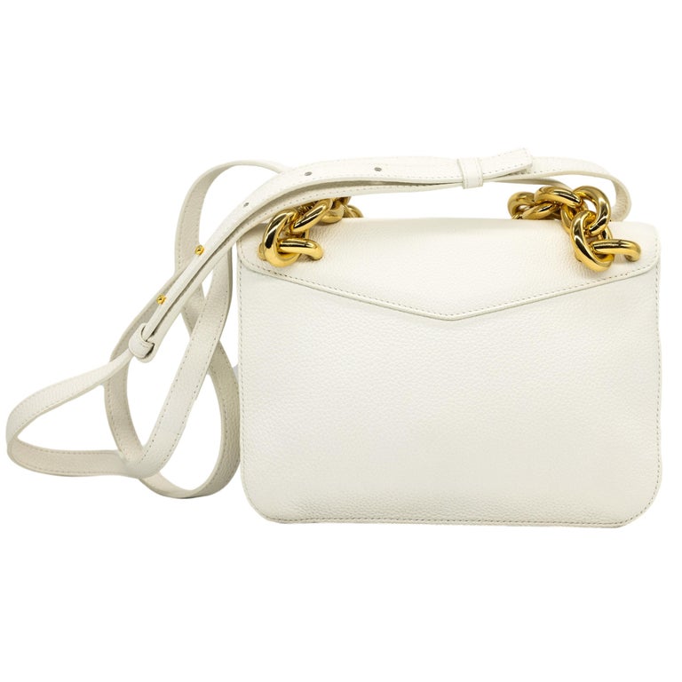 Bottega Veneta Mount Envelope Small White Leather Top Handle
