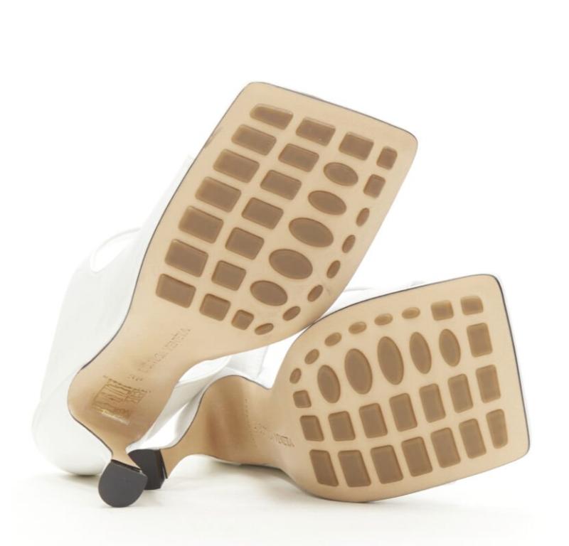 BOTTEGA VENETA Mule 90 optic white crunch lux leather square toe sandal EU36 7