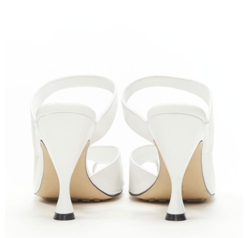 BOTTEGA VENETA Mule 90 optic white crunch lux leather square toe sandal EU36 1