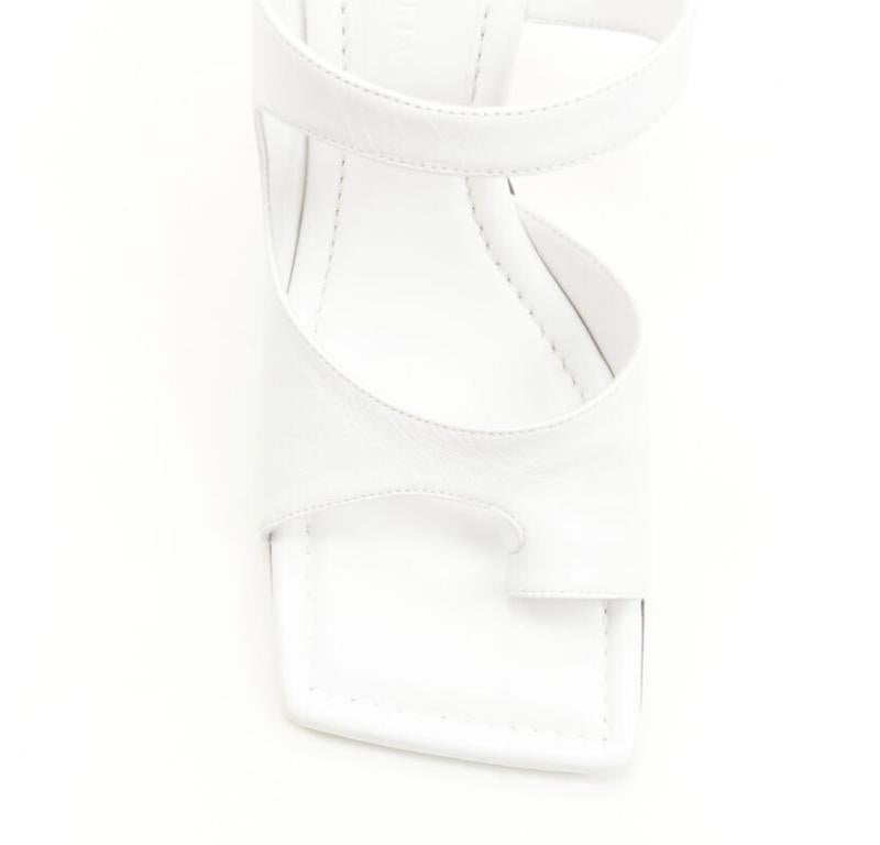 BOTTEGA VENETA Mule 90 optic white crunch lux leather square toe sandal EU36 2