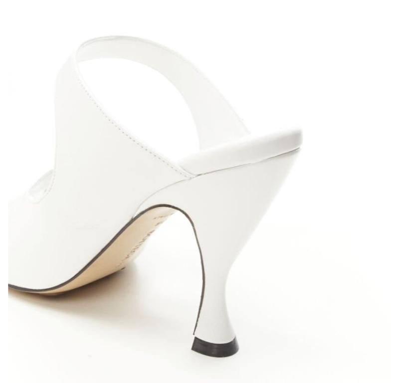 BOTTEGA VENETA Mule 90 optic white crunch lux leather square toe sandal EU36 4