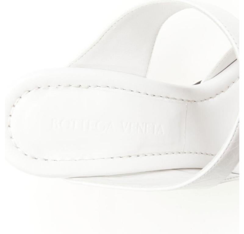 BOTTEGA VENETA Mule 90 optic white crunch lux leather square toe sandal EU36 5