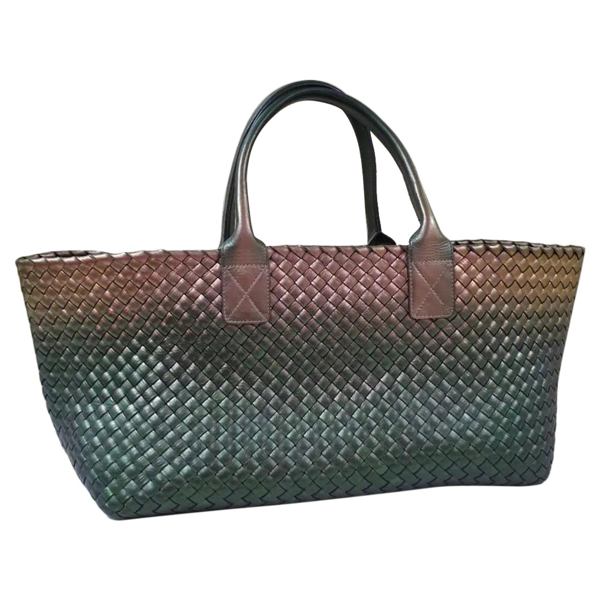 Bottega Veneta Multicolor Cabat Intrecciato Metallic Nappa Medium Tote