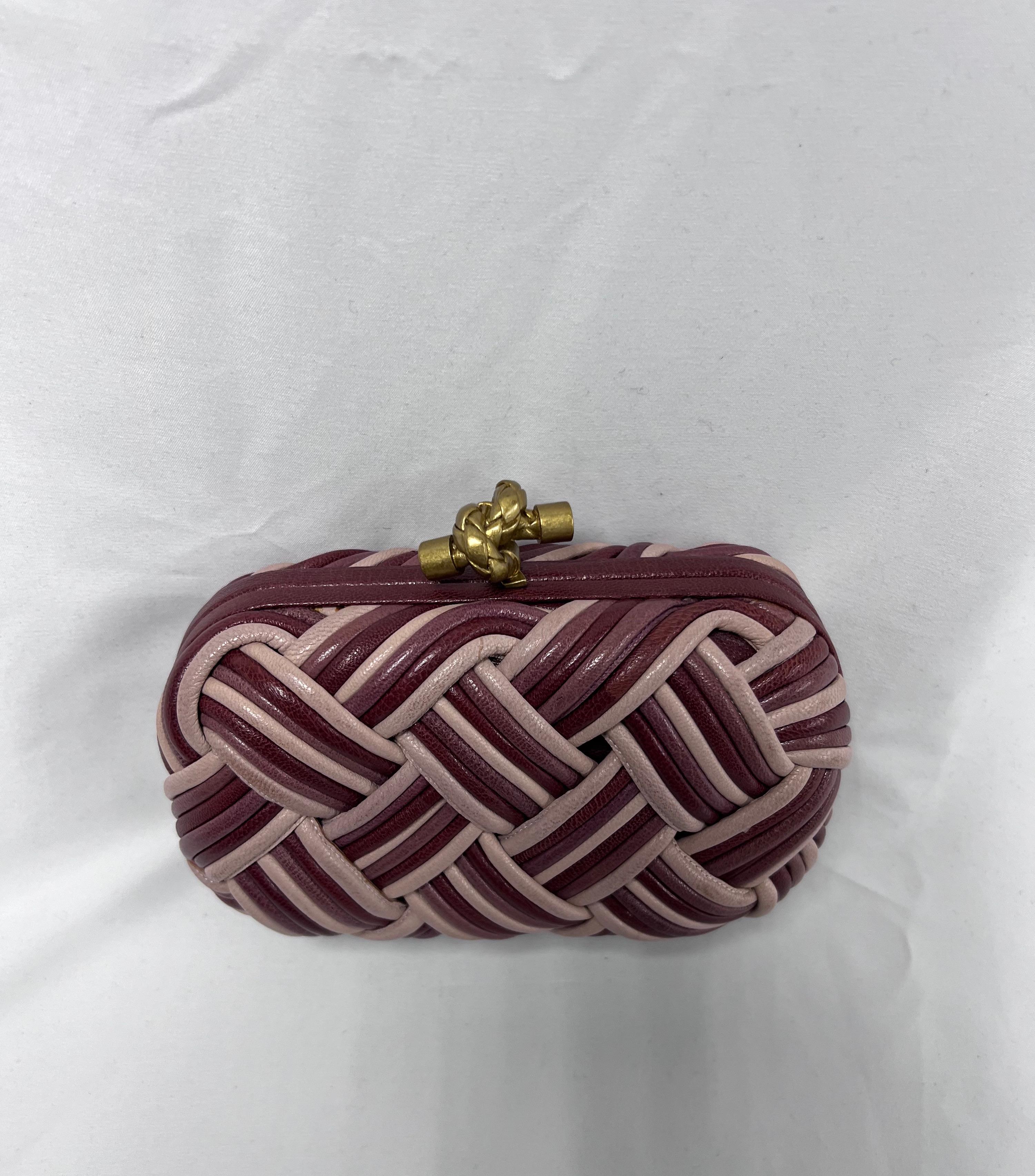 Black Bottega Veneta Multicolor Calabria Knot Clutch Bag