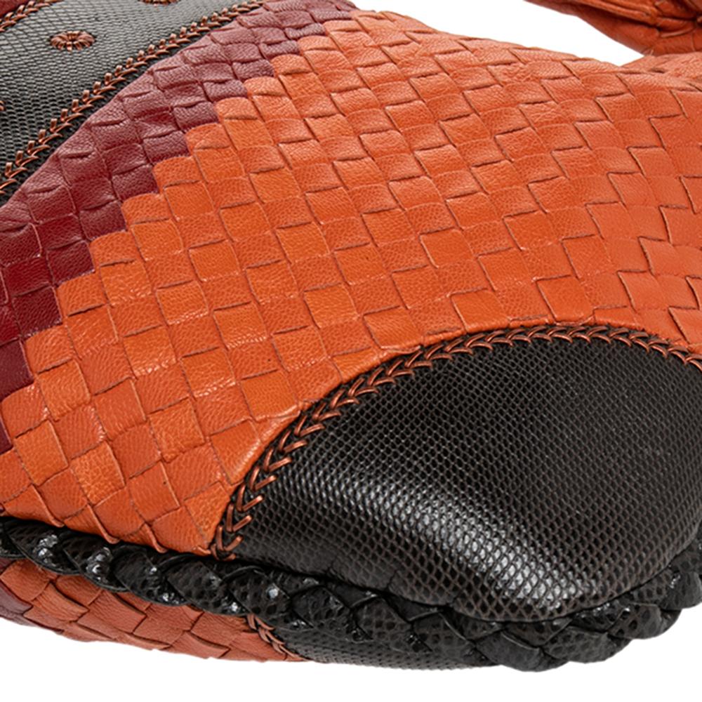 Bottega Veneta Multicolor Intrecciato Leather And Karung Trim Hobo Bag 4
