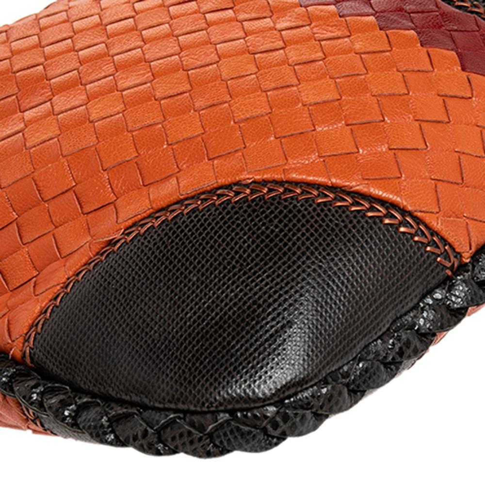Bottega Veneta Multicolor Intrecciato Leather And Karung Trim Hobo Bag 3