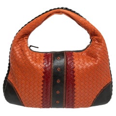 Bottega Veneta Multicolor Intrecciato Leather And Karung Trim Hobo Bag