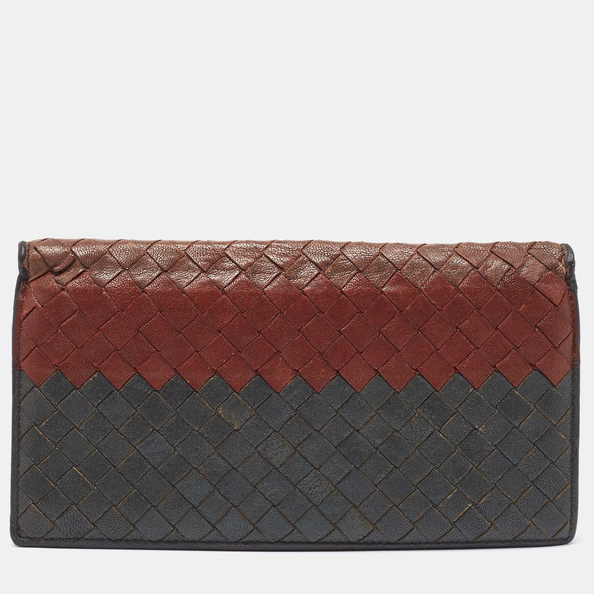 Bottega Veneta Multicolor Intrecciato Leather Bifold Long Wallet 2