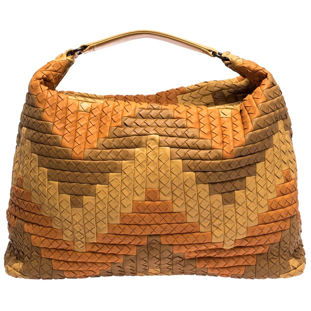 Bottega Veneta Multicolor Intrecciato Leather Sloane Hobo