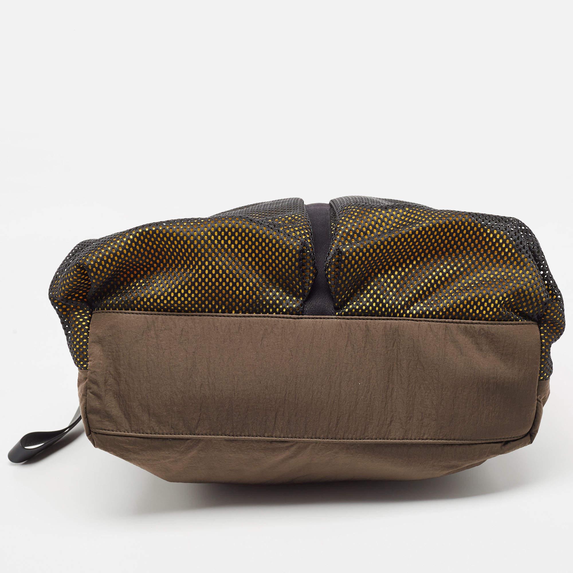 Bottega Veneta Multicolor Nylon Paper Touch Fold Over Tote In Good Condition In Dubai, Al Qouz 2