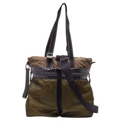 Bottega Veneta Fourre-tout à rabat en nylon multicolore avec touches de papier