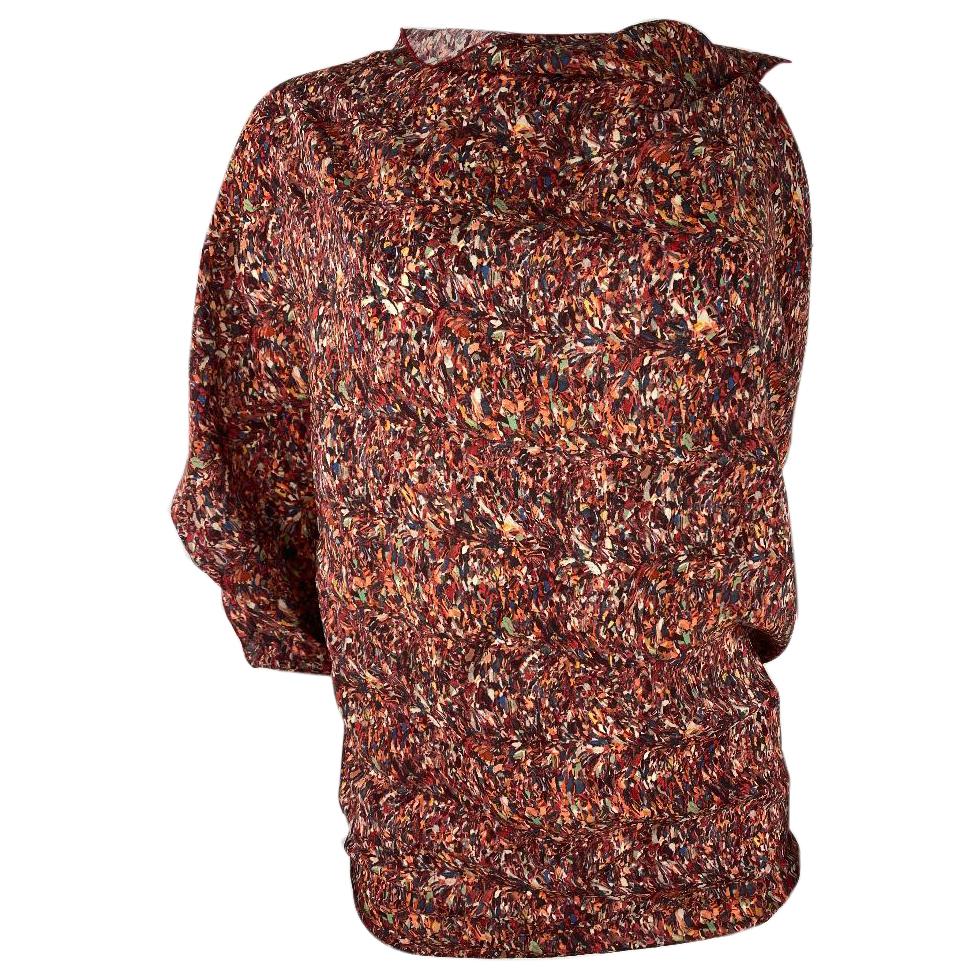 Bottega Veneta Multicolored Short Sleeves Blouse Top, Size 38