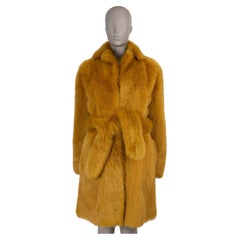 BOTTEGA VENETA mustard 2022 TOSCANA SHEARLING FUR WRAP Coat Jacket 34 XS