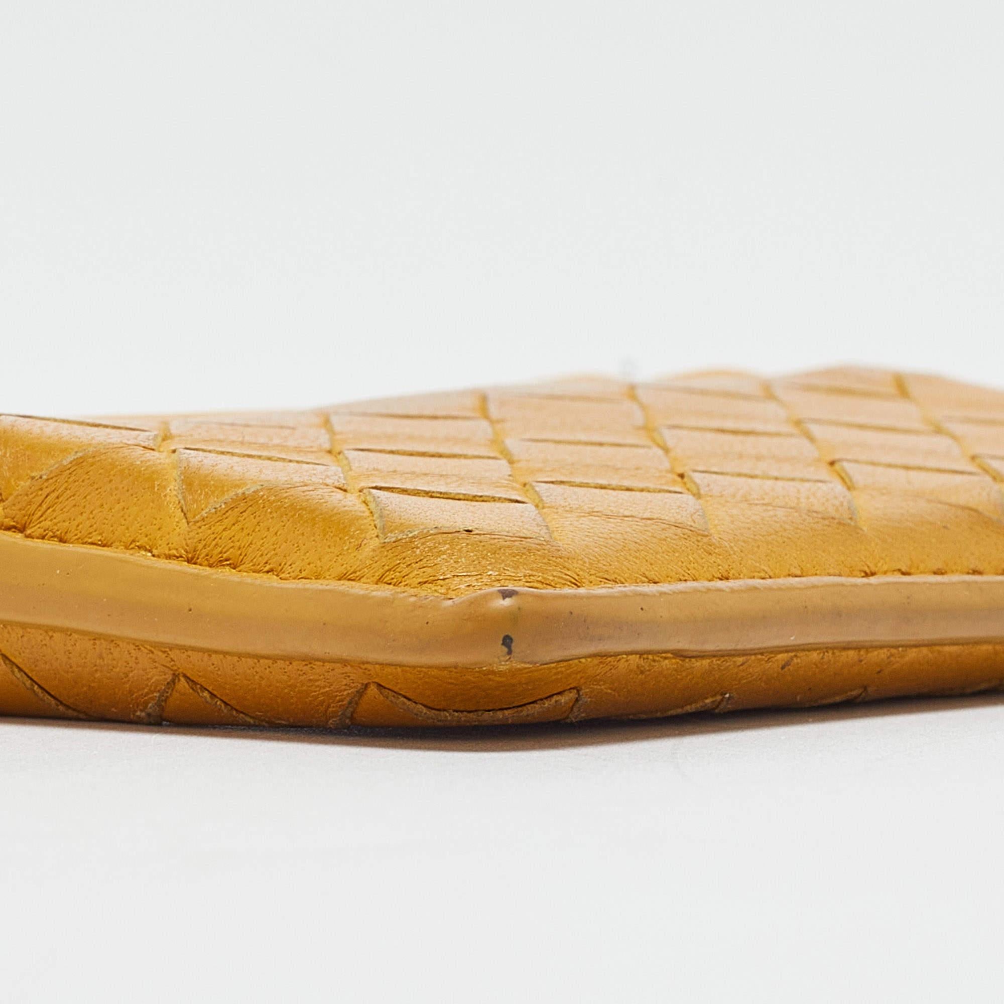 Bottega Veneta Mustard Intrecciato Leather Card Holder 5
