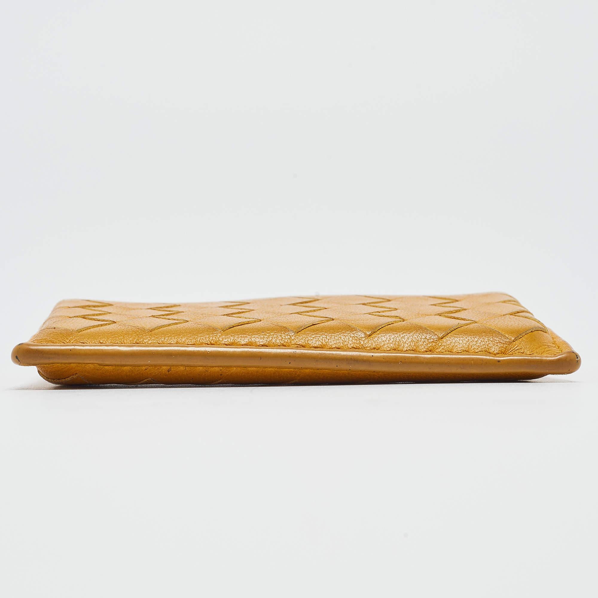 Bottega Veneta Mustard Intrecciato Leather Card Holder 3