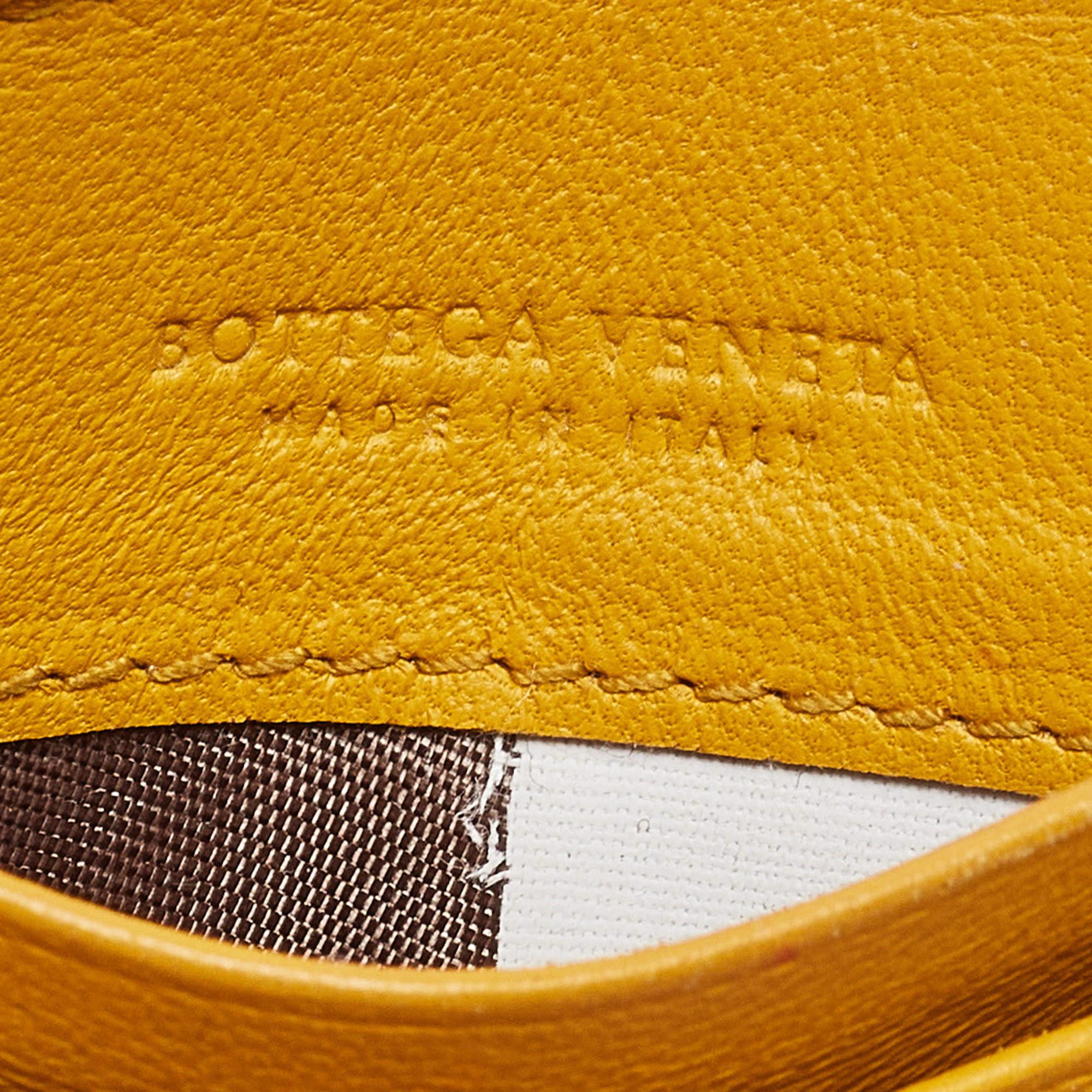 Bottega Veneta Mustard Intrecciato Leather Card Holder 4
