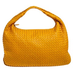 Bottega Veneta Mustard Intrecciato Leather Large Veneta Hobo