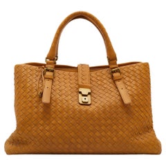 Bottega Veneta Mustard Intrecciato Leather Roma Tote