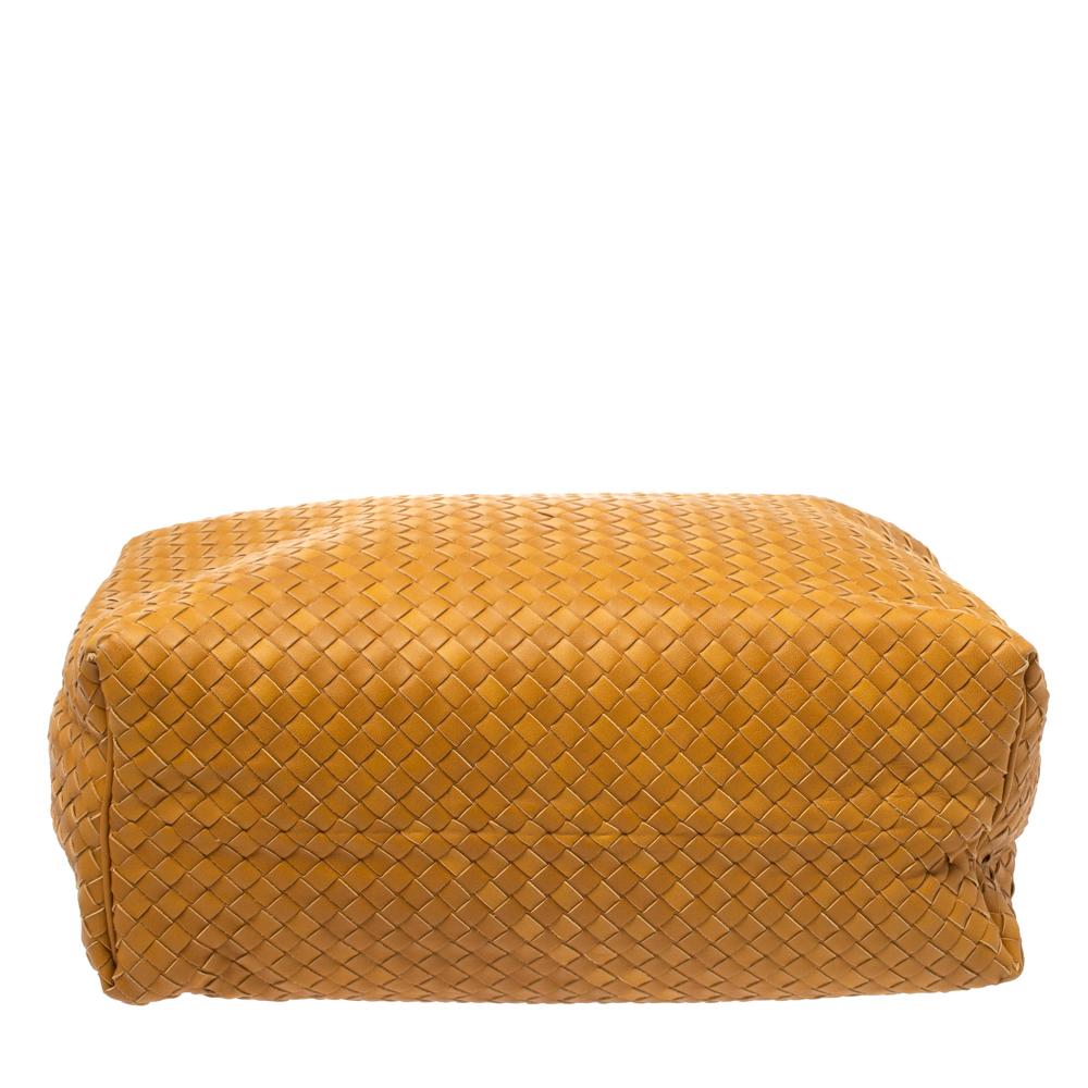Bottega Veneta Senfgelbe Intrecciato Leder Sloane Hobo Damen