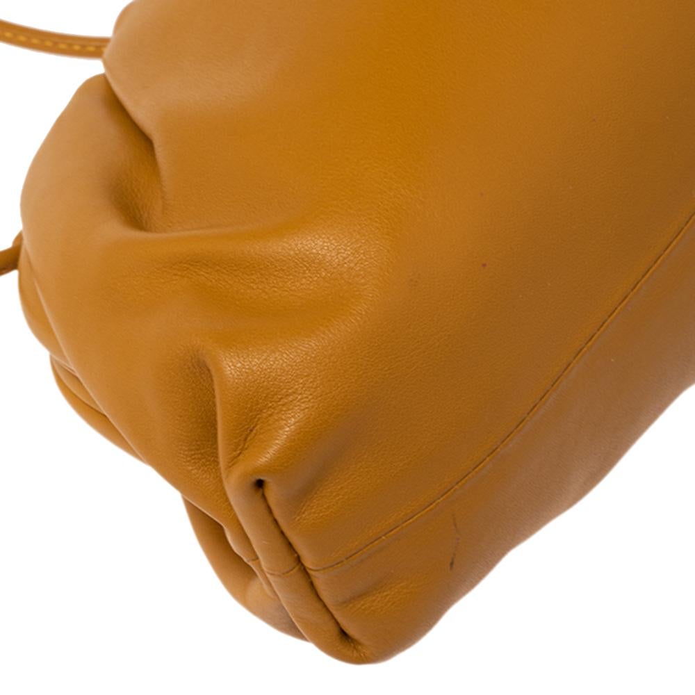 Bottega Veneta Mustard Leather Mini Pouch 6