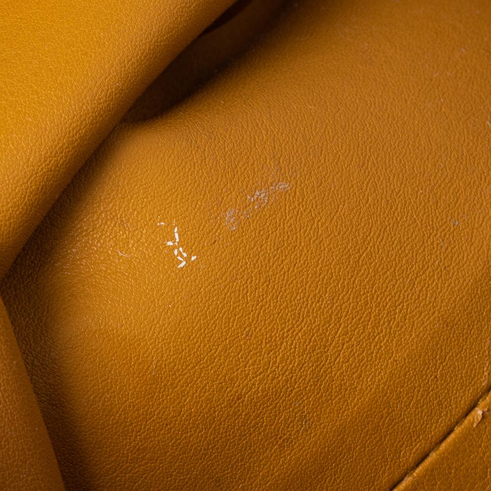 Orange Bottega Veneta Mustard Leather Mini Pouch