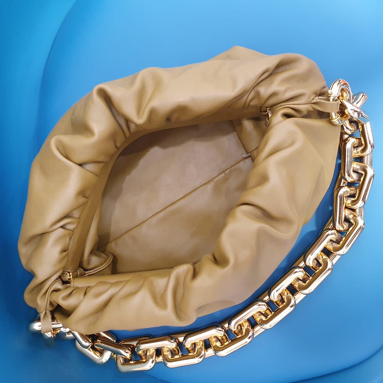 BOTTEGA VENETA Napa Chain Pouch Bag For Sale 10