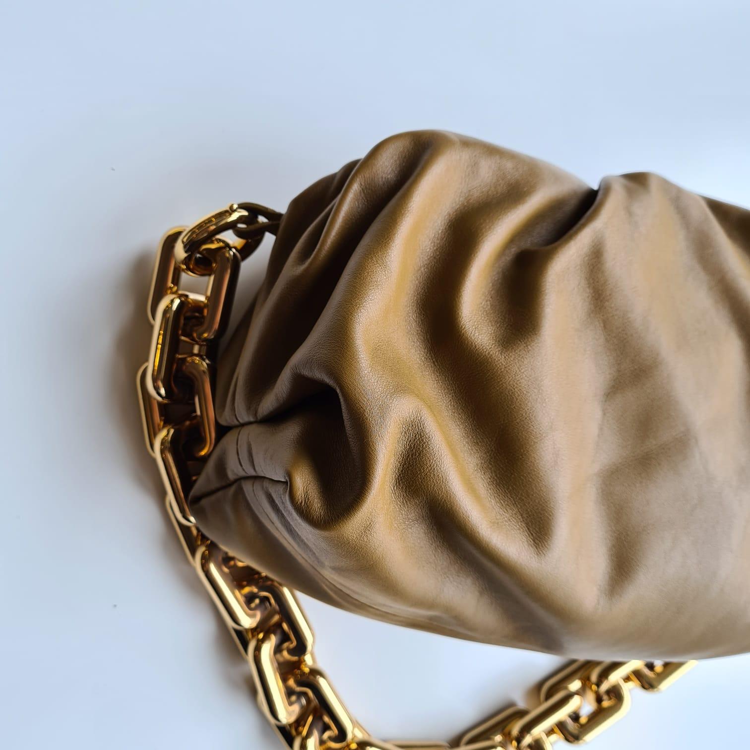 BOTTEGA VENETA Napa Chain Pouch Bag In Excellent Condition For Sale In New York, NY