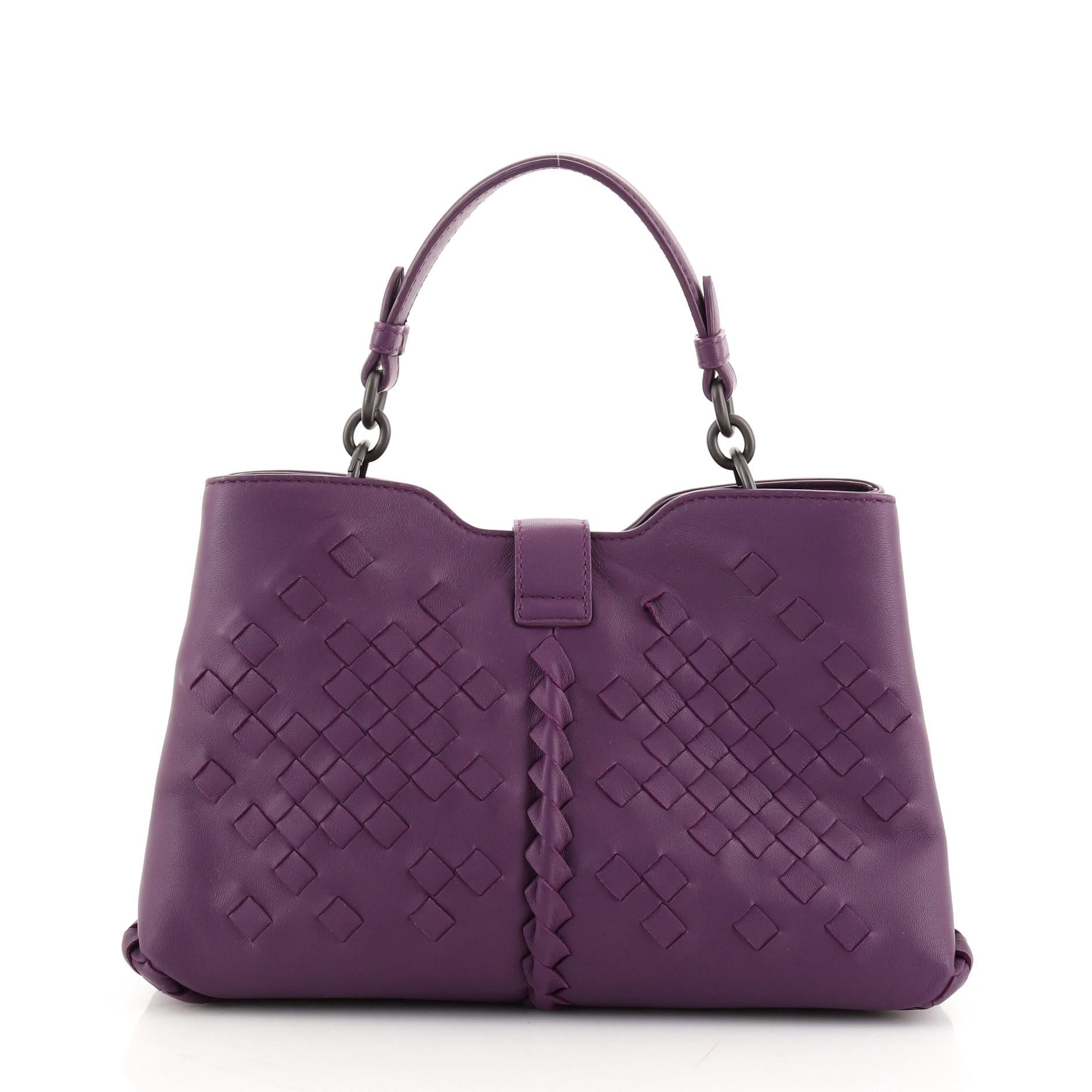 Tote aus Leder mit Intrecciato-Details von Bottega Veneta Napoli Medium im Zustand „Gut“ in NY, NY