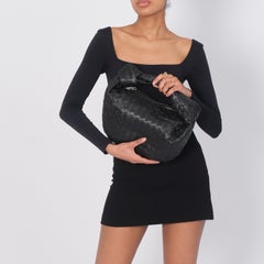 Bottega Veneta Nappa Black Intrecciato Teen Jodie Bag