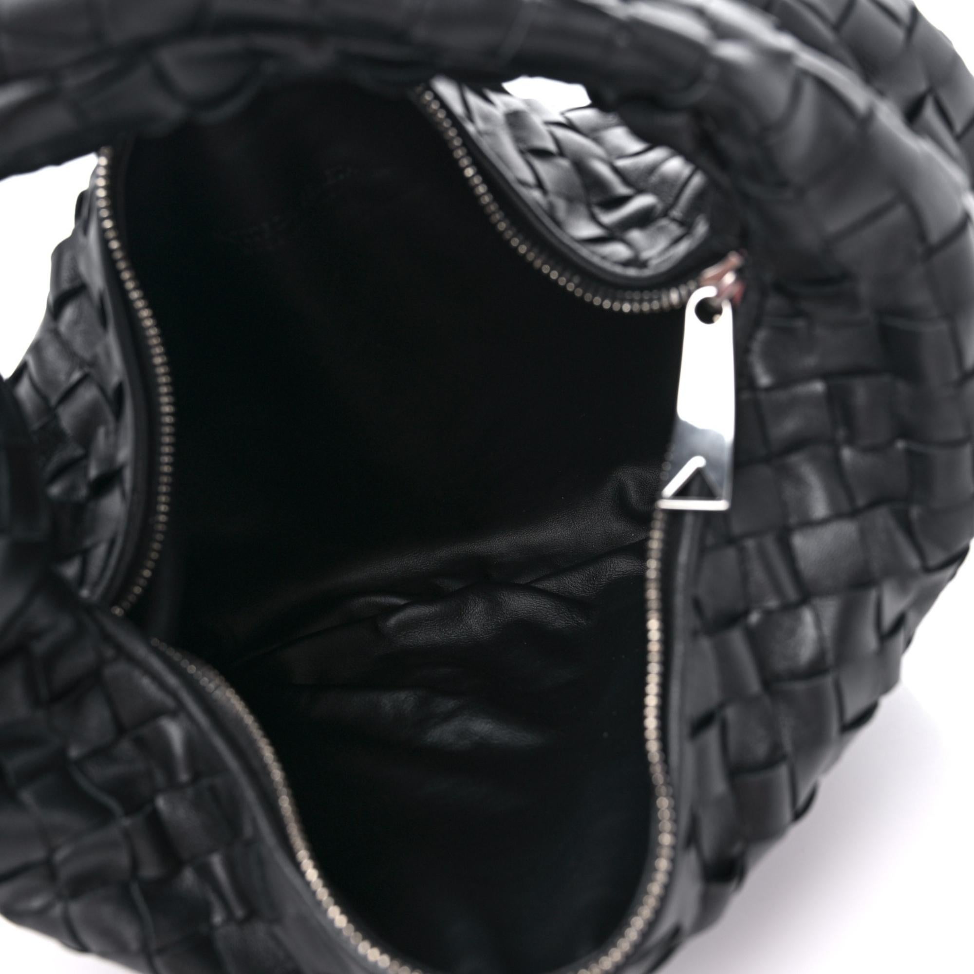 Bottega Veneta Nappa Black Intrecciato Teen Jodie Bag For Sale 3