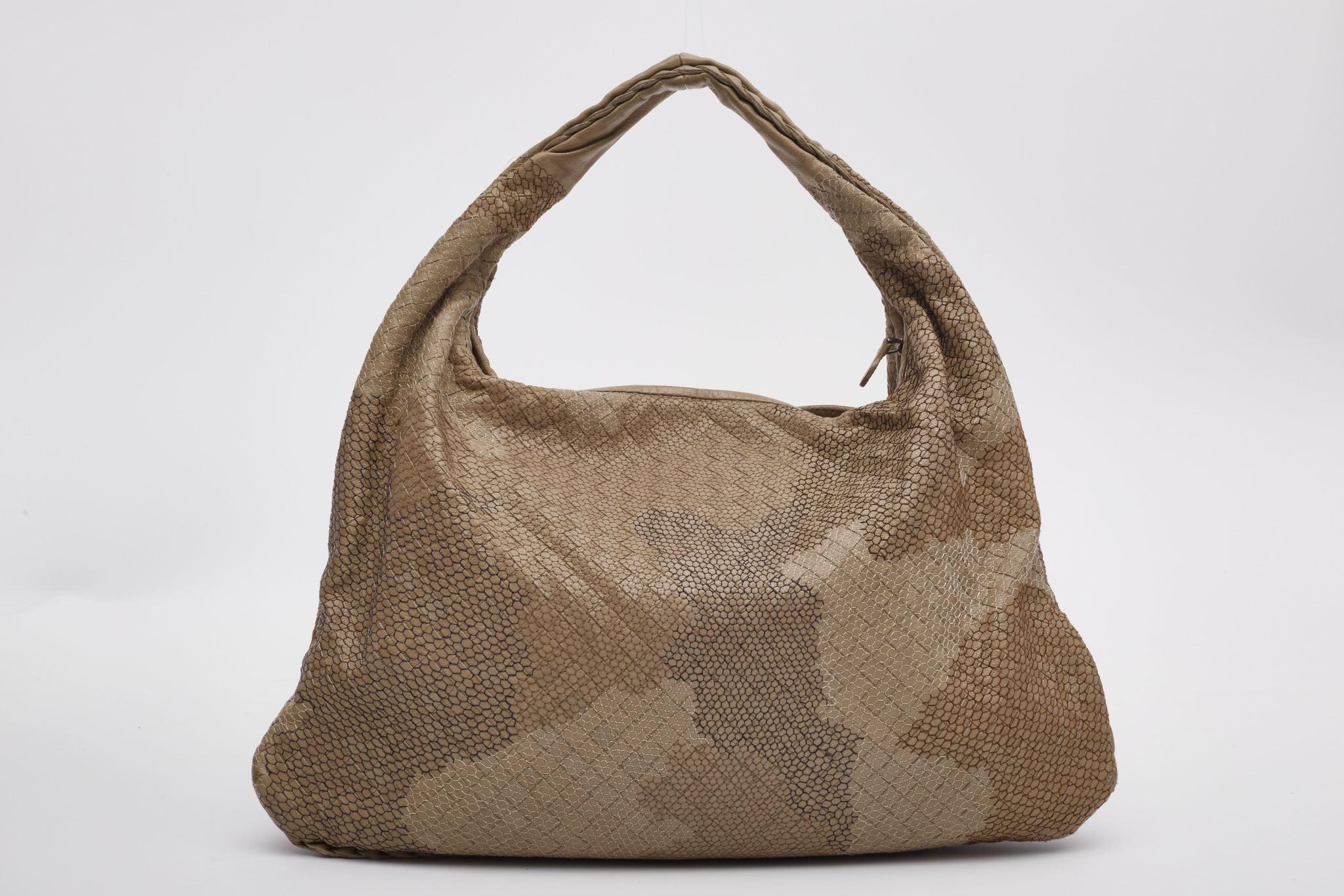 Brown Bottega Veneta Nappa Intrecciato Embroidered Maxi Hobo Bag For Sale
