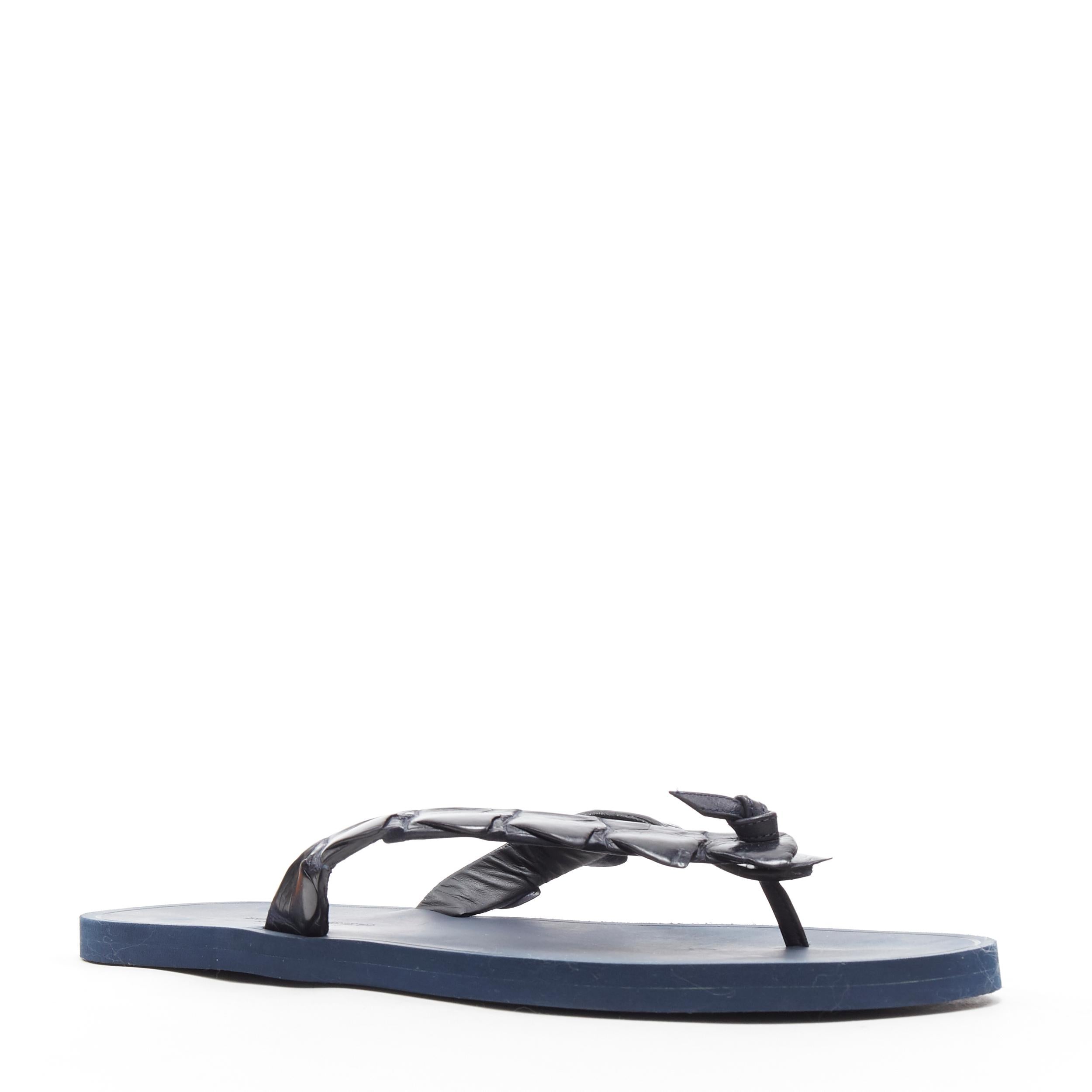 bottega veneta crocodile flip flops