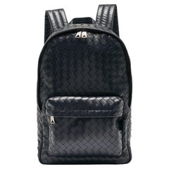 Bottega Veneta Navy Blue Intrecciato Leather Medium Archetypal Backpack