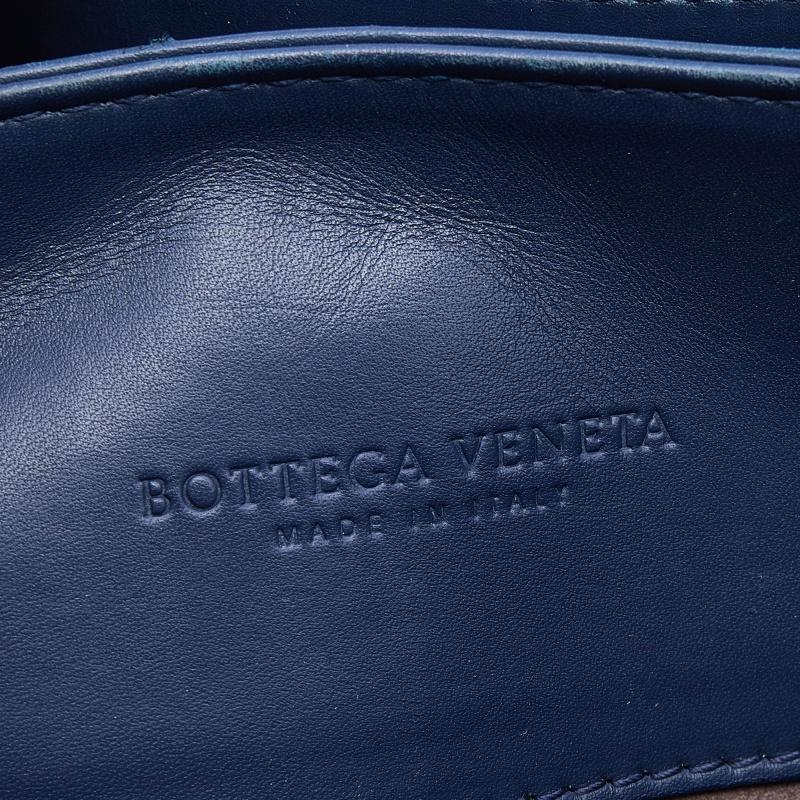 Bottega Veneta Navy Blue Intrecciato Leather Roma Tote 2
