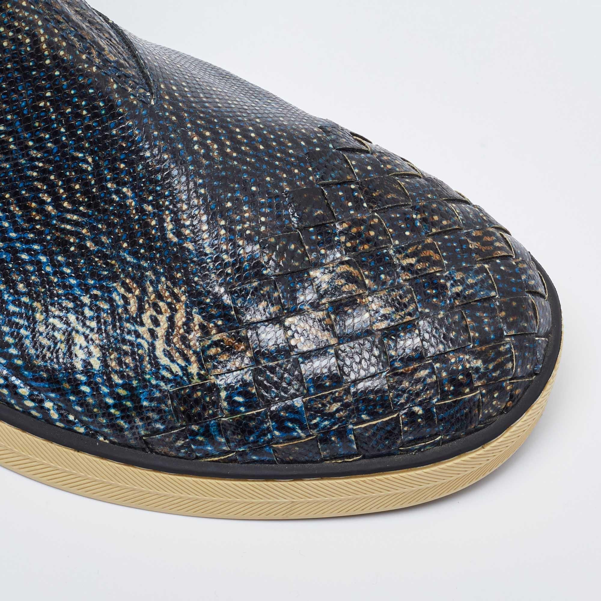 Bottega Veneta Navy Blue Karung Chelsea Boots Size 39 2