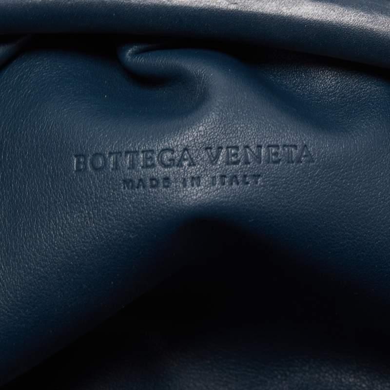 Bottega Veneta Navy Blue Leather The Pouch Clutch 6