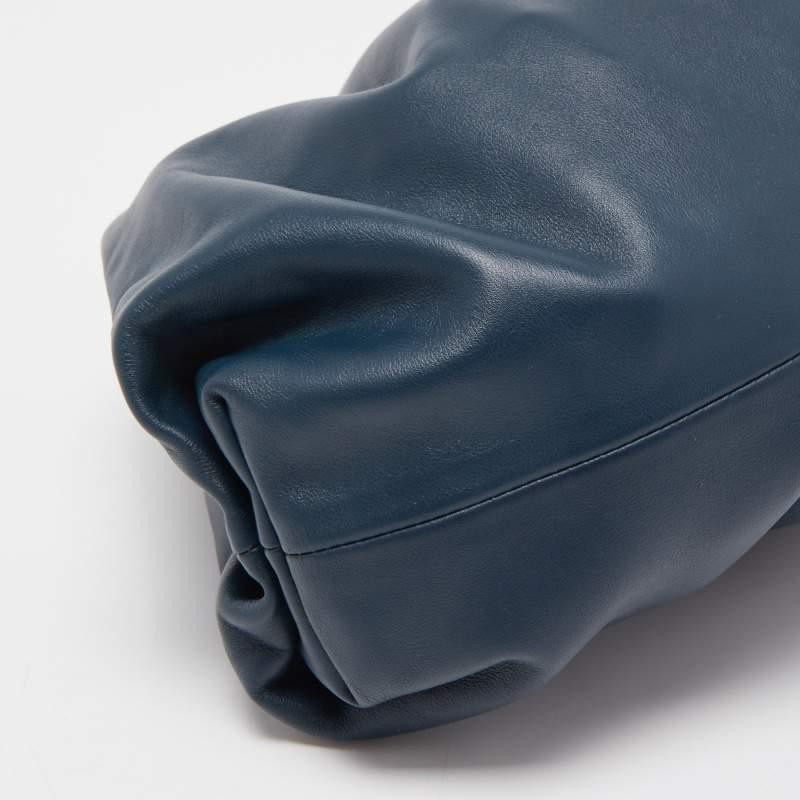 Bottega Veneta Navy Blue Leather The Pouch Clutch 2