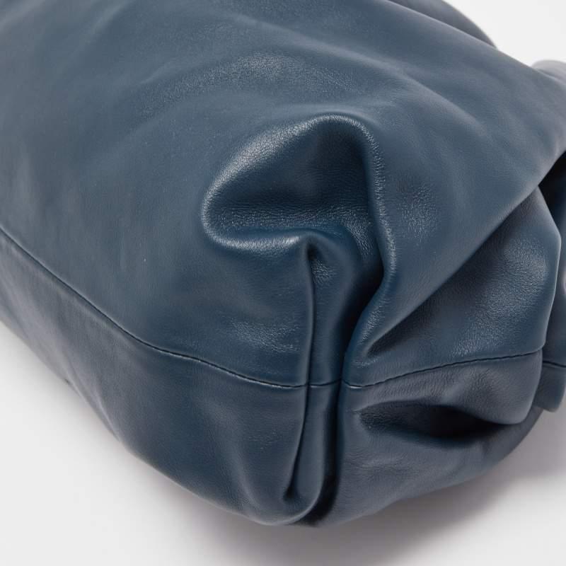 Bottega Veneta Navy Blue Leather The Pouch Clutch 3