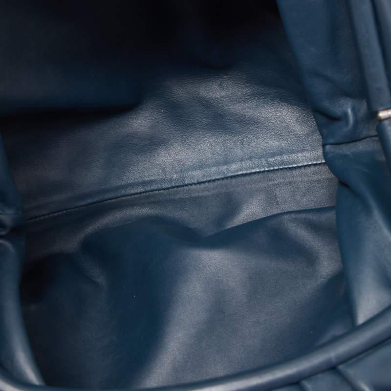 Bottega Veneta Navy Blue Leather The Pouch Clutch 5