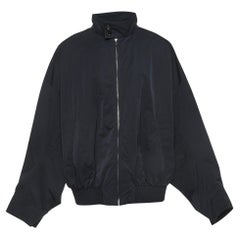 Bottega Veneta Navy Blue Nylon Oversized Bomber Jacket XXL