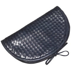 Retro Bottega Veneta Navy Clutch 