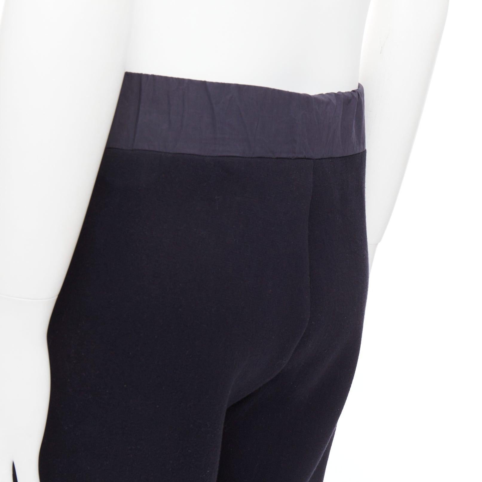 BOTTEGA VENETA, pantalon de survêtement décontracté à taille contrastée en coton mélangé bleu marine IT44 XS en vente 2